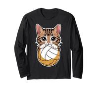 Pallavolo Gatti Pallavolo Divertente Maglia a Manica