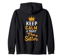 Pallavolo Keep Calm And Trust The Setter Giocatore Pallavolo Felpa con Cappuccio