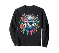 Pallavolo Mamma Colorful Pallavolo Cuori Giorno Gioco per Le Donne Felpa