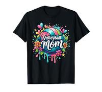 Pallavolo Mamma Colorful Pallavolo Cuori Giorno Gioco per Le Donne Maglietta