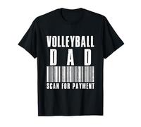 Pallavolo Papà Scansione Per Pagamento Divertente Barcode Festa Del Papà Maglietta