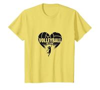 Pallavolo per Ragazze è Vita - Cuore Passion Player Graphic Maglietta, Bambini, Limone, 3 Anni