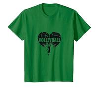 Pallavolo per Ragazze è Vita - Cuore Passion Player Graphic Maglietta, Bambini, Verde Mela, 4 Anni