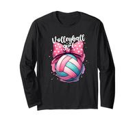 Pallavolo Ragazza Sportiva Rosa Volleyball Girl Fiocco Sport Maglia a Manica
