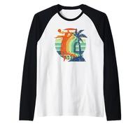 Pallavolo Retro Vintage Giocatore Beach Volley Maglia con Maniche Raglan