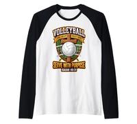 Pallavolo Servire con Scopo Giocatore Grafica Maglia con Maniche Raglan