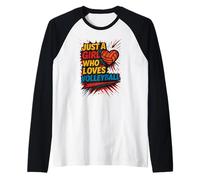 Pallavolo Solo Una Ragazza Che AMA la pallavolo Comic Pop Art Maglia con Maniche Raglan