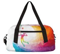 Pallavolo Sport Player Bambini Borsone per Ragazzi Ragazze Astratto Arcobaleno Sport Palestra Borse Weekender Pernottamento Carry On Borsa Da Viaggio per Scuola Pratica Ginnastica Danza, Multicolore,