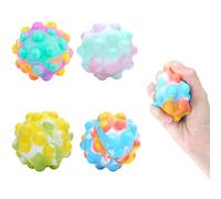 Palle Antistress, 4 Pezzi Stress Squeeze Giocattoli Antistress Bambini Squeeze Pop Giocattoli in Silicone Push Bubble Palla Pallina Giocattoli Antistress Squeeze Balls, per Festa,Regali di Compleanno