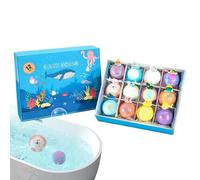 Palle Da Bagno Effervescenti | 12 Pezzi Design Animali Marini Detergente Corpo Rilassante,Pallina da Doccia al Sale,per Relax, Cura Personale, Casa, Viaggio, Bagno, Hotel