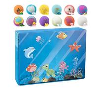 Palle Da Bagno per Bambini | 12 Pezzi Set Tema Animali Marini con Interna,Gioco da Bagno per Bambini,per , Bimbi, Prescolare, Acquatico, Piscina, Spiaggia, Casa, Viaggio