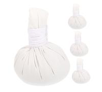 Palle di Erbe per Massaggi Termici, 4 Pezzi, Cotone Bianco | Spa, Texture Morbida, Rilassamento Muscolare, Uso su Tutto Corpo, Effetto Aromaterapia