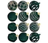 Palle di Natale, 12 pezzi pendenti per le vacanze, ornamenti a palla morbida, decorazioni per tavolo all'aperto per giardino, albero di Natale, zanzara, finestra, ghirlanda, 9.84x5.12x2.76 pol