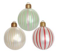 Palle di Natale gonfiabili Ornamenti natalizi gonfiabili giganti in PVC 15, 7x21, 6 Decorazioni per feste con palline sospese 3 pezzi per le vacanze sul prato da giardino