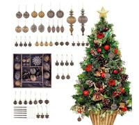 Palle Di Natale - Infrangibile Oro Bronzo Rame Marrone | Decorazioni Per Albero Di Natale Bronzo Rame Marrone,Per Decorazione Della Casa Festa Interno Esterno Raccolto Autunnale Vacanze Invernali Pare