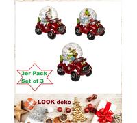 Palle Di Neve Con Babbo Natale, Rudolf E Pupazzo Di Neve - 3 Pezzi
