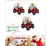 Palle Di Neve Con Babbo Natale, Rudolf E Pupazzo Di Neve - 3 Pezzi