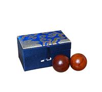 Palle di Palissandro Qi Gong Palle di Qi Palissandro Palle di Baoding con Scatola di Broccato Sfere Cinesi per la Meditazione di rilassamento (Blu)