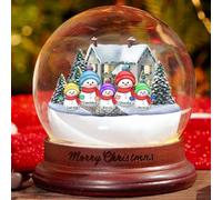 Palle di Vetro Natalizie Pupazzo di Neve Personalizzata con Nome,Led Luce Notturna Lampada di Natale Decorazioni Tavola Natalizie Idee Regalo Natale Bambini Mamma Nonna Papà Nonno