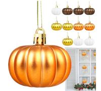 Palle di zucca per albero - ornamenti dipinti 12x, decorazione di Halloween per sala da pranzo, camera da letto, portico o ufficio | Accessori per la decorazione della palla di zucca festivi p