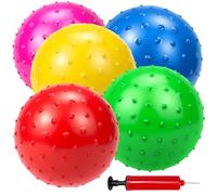 Palle morbide - 20,5 cm - Sfere sensoriali tattili per massaggiare e massaggiare a spillo per bambini, set di 5 rimbalzanti e pompe, parco giochi, spiaggia, piscina, animali domestici,bomboniera