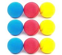 Palle morbide in Schiuma per Bambini, Set da 9 Pezzi in Blu, Rosso e Giallo - Ideali per Softball, Tennis e Soft Tennis (9 palle)