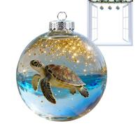 Palle Per Albero Di Natale - Decorazioni Per La Casa In Acrilico 3D | Palline Natalizie Acriliche Con E Tartaruga Marina | Per Feste Vacanze Soggiorno Mensola Auto Fattoria Ufficio Patio