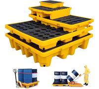 Pallet di contenimento del controllo delle fuoriuscite per uso industriale, design impilabile con scarico di scarico, dimensioni 120 x 60 x 18 cm per carrelli elevatori meccanici