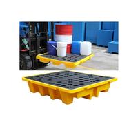 Pallet Di Contenimento Delle Fuoriuscite for Carichi Pesanti Con Uscita Di Scarico E Tasche for Carrello Elevatore Vassoio Modulare Di Contenimento Delle Fuoriuscite(130x130x15cm)