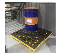 Pallet di contenimento delle fuoriuscite, vassoio modulare per tamburo, pallet impilabile per fuoriuscite di olio con scarico e grata per uso industriale, ideale per garage e cantina