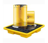 Pallet di contenimento per fuoriuscite di fusti modulari con Scarico - Vassoio di contenimento per fuoriuscite di Serbatoi di Petrolio, Piattaforma Anti-Perdita per Uno stoccaggio Sicuro (1