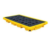 Pallet impermeabile con scarico e accesso al carrello elevatore, piattaforma modulare in plastica per magazzini, fabbriche, garage, dimensioni: 130 x 68 x 15 cm, resistente agli agenti chimici