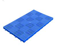 Pallet in plastica impermeabile, 100 x 60 x 5 cm, impilabile e ad incastro, ideale per giardino, celeste e mercato, struttura a reticolo spesso 5 cm