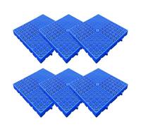 Pallet in plastica per lo stoccaggio, Mini pavimento annidabile in pallet di plastica blu for magazzino garage seminterrato 50x50x(3-5) cm(6ps,50x50x3cm)