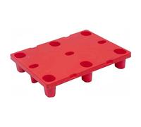 Pallet in plastica per piattaforma industriale Sto impermeabile per logistica e magazzinaggio (rosso, 80 x 60 cm), design impilabile pesante