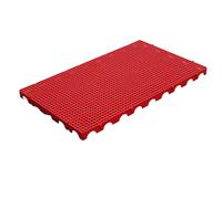 Pallet in Plastica, Scaffale per Pallet Leggero, 100x60x5 cm - per Magazzino, Supermercato, Esterno, Canile, Giardino - Tappetino di Stoccaggio ad Incastro(Red)
