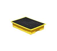Pallet industriale impilabile per contenimento delle fuoriuscite, vassoio per perdite di olio da 13 l, per magazzino e laboratorio, soluzione per il controllo delle fuoriuscite, 49 x 36 x 10 cm, 1