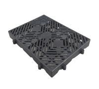 Pallet Leggeri in Plastica, Pallet in Plastica HDPE, Ventilazione Cava, Impermeabile, Collegabile, per Garage, Supermercati, Esterni, Seminterrati(Black,60 * 50 * 5cm/24 * 20 * 2in)