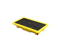 Pallet modulare di contenimento delle fuoriuscite con tasche di scarico e carrello elevatore, vassoio per grata industriale per fusti di olio, secchi di vernice e prodotti chimici, soluzione a prova