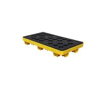 Pallet modulare di contenimento delle fuoriuscite con tasche di scarico e carrello elevatore, vassoio per grata industriale per secchi di vernice e prodotti chimici, soluzione per serbatoio dell'olio