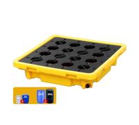 Pallet modulare industriale di contenimento delle fuoriuscite, 17 misure (67 x 67 x 15 cm), vassoio per la prevenzione delle fuoriuscite di olio, piattaforma di prevenzione delle fuoriuscite per