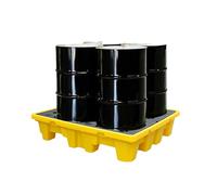 Pallet Modulare Per Il Contenimento Di Fuoriuscite Di Fusti, Resistente E Durevole - Piattaforma Staccabile Per Lo Stoccaggio Sicuro Di Liquidi, Elevata Capacità Di Carico, De,Yellow,120x120x10cm