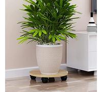 Pallet per Piante Resistente con Ruote girevoli, Carrello Rotondo per Piante per Uso Interno/Esterno - sottovaso Mobile per Fiori, Rullo per fioriera da 30 cm