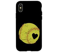 Pallina a forma di cuore da softball con scritta Custodia per iPhone X/XS