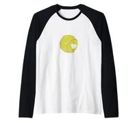 Pallina a forma di cuore da softball con scritta Maglia con Maniche Raglan