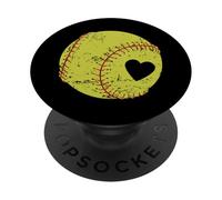 Pallina a forma di cuore da softball con scritta PopSockets PopGrip Adesivo
