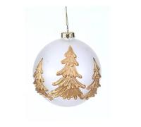 Pallina Albero Di Natale In Vetro Alberi Dorati 12cm - Varzi il Natale dal 1956