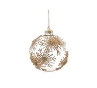 Pallina Albero Di Natale In Vetro Dettagli Oro 10cm - Varzi il Natale dal 1956