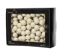 Pallina Albero Di Natale In Vetro Rame 2.5cm Grappolo Da 12pz - Varzi Il Natale Dal 1956 (Bianco Perla)