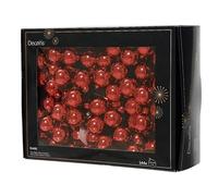 Pallina Albero Di Natale In Vetro Rame 2.5cm Grappolo Da 12pz - Varzi Il Natale Dal 1956 (Rosso Lucido 144pz (12 ciuffetti da 12))